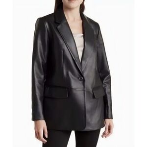 NWT BCBGMaxAzria Women’s Faux Leather Blazer Jacket - Size Large
